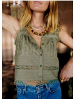 Sezane Shena Top Sage - Size 8